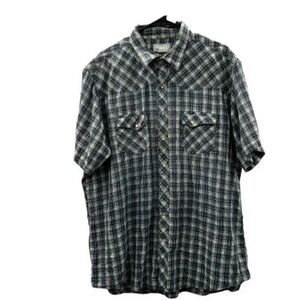 Vintage Wrangler Plaid Pearl Snap Button Down Short‎ Sleeve Wrancher Shirt